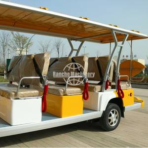 Bus électrique de tourisme RC 8-11 places, voiturette de golf ancienne blanche, batterie 72V100AH*6, moteur 5KW, navette ouverte, hôtel Chine HEN - Product Image 2