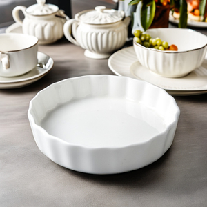 Plat de cuisson <span class=keywords><strong>en</strong></span> céramique <span class=keywords><strong>en</strong></span> <span class=keywords><strong>porcelaine</strong></span> de 13 cm avec motif de chrysanthème, plat rond pour restaurant, cuisson à domicile, pizzas, bonbons, stockage alimentaire - Product Image 1