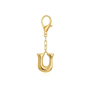 Porte-clés polyvalent en alliage de zinc avec lettres bulles, 26 breloques alphabet, élégant pendentif de sac, en stock, livraison rapide - Product Image 3