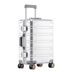 Alle Aluminium Magnesium legierung Gepäck koffer Universal rad Business Trolley Fall Metall gehäuse Herren Aluminium rahmen Koffer 24 Frauen