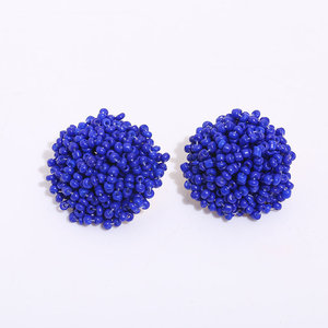Pendientes de racimo con cuentas hechos a mano al por mayor, pendientes de tuerca de cúpula con Cuentas pequeñas Bohemias de 15mm para niñas y mujeres - Product Image 6