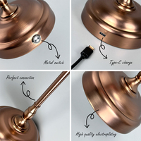 Lampe de table sans fil au design moderne, rechargeable, à LED, alimentée par batterie, en tissu, pour restaurants, chambres, lampe de table tactile