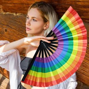 Large Bamboo Fans Handmade Chinese Fans for Holiday Costumes Rave Fan - Product Image 3