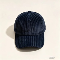 Casquette de baseball unisexe en PVC épais à 6 panneaux, style coréen, à visière large, effet amincissant, couleur unie, rayée, brodée, pour l'automne et l'hiver