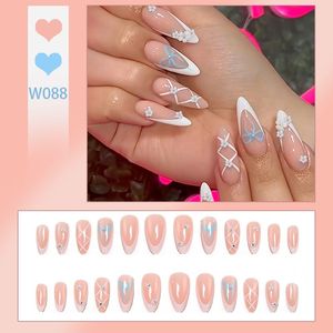 Luxe 3D français amande forme ongles violet motif <span class=keywords><strong>manucure</strong></span> ongles conseils hommes détachable étanche Non toxique autocollants décalcomanies - Product Image 6