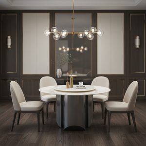 <span class=keywords><strong>Tavolo</strong></span> da Pranzo in <span class=keywords><strong>Marmo</strong></span> di Lusso Moderno Stile Italiano con Piano Rotante, 6 Posti, Arredamento Durevole per Sala da Pranzo - Product Image 3