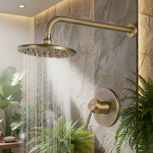 Cabezal de Ducha de 8 Pulgadas con Acabado en Latón Antiguo, Monomando, Núcleo Cerámico Contemporáneo, Chorro Suave Tipo Lluvia, AL-CTF32 Contem - Product Image 2