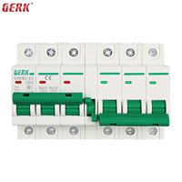 GERK Commutateur de transfert de puissance double 1/2/3/4 pôles 32A 63A 125A avec disjoncteurs miniatures (MCB) interbloqués 5kA