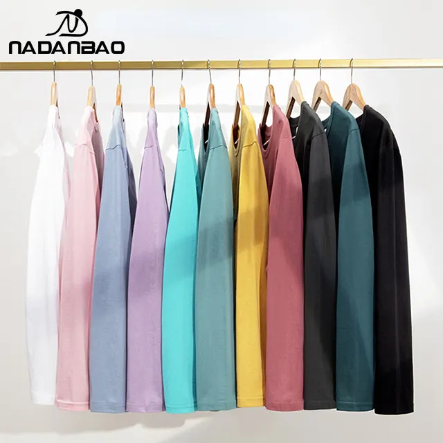 NADANBAO Designer Casual Men's Full Sleeve T-Shirt Plain Black Crew Neck Custom Graphic Printed Cotton T shirt Mens Long Sleeve