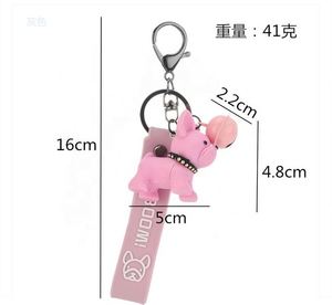 Classic French Punk Bulldog Keychain Men Car <b>Key</b> <b>Ring</b> <b>Key</b> Chain PU Leather Dog Keychains for Women Bag Charm Trinket - Product Image 6