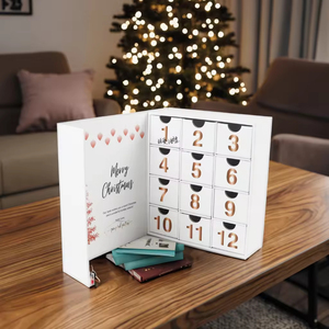 12 jours 25 jours tiroirs vides recyclables <span class=keywords><strong>calendrier</strong></span> de l'<span class=keywords><strong>avent</strong></span> emballage cadeau boîtes rigides carton estampage outils de maquillage personnalisables - Product Image 2