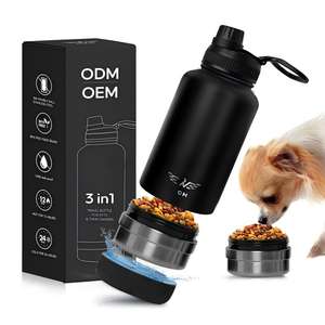 Bouteille <span class=keywords><strong>d</strong></span>'<span class=keywords><strong>eau</strong></span> 3-en-1 en acier inoxydable pour animaux de compagnie, gourde de voyage pour chien, offre spéciale - Product Image 1