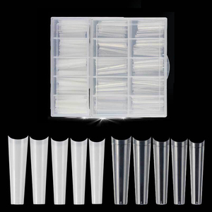 240Pcs False Tip Professional Deep C Curve French Extra Long XXXL XXL Coffin Nail Tips In Box