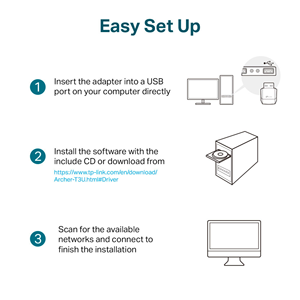 Tp-liên kết Archer T2U băng tần kép 2.4G/5G 300Mbps <span class=keywords><strong>USB</strong></span> Wifi <span class=keywords><strong>Adapter</strong></span> AC600 <span class=keywords><strong>Mini</strong></span> Dongle cho máy tính máy tính xách tay bên ngoài mạng không dây - Product Image 6