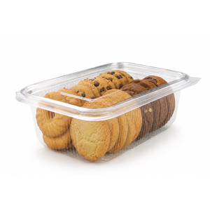 Boîte à pâtisserie jetable en PET transparent de 800 ml avec couvercle à charnière, pour gâteaux, biscuits, pâtisseries, logo personnalisé - Product Image 1