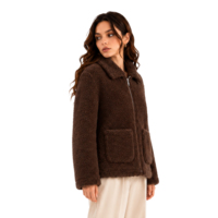Abrigo de invierno extragrande de piel sintética para mujer, manga larga, ajuste holgado, ropa exterior personalizada, OEM ODM al por mayor
