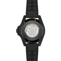 Montre de plongée sur mesure avec mouvement Sellita, acier Damas, remontage automatique, bracelet en caoutchouc, cadran en verre saphir, échappement d'hélium