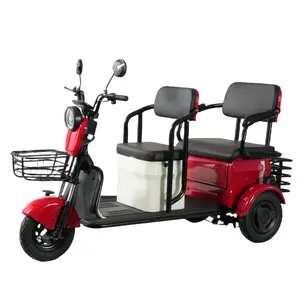 Triciclo eléctrico de 3 ruedas para adultos, triciclo de pasajeros eléctrico de ocio ligero plegable colorido para adultos