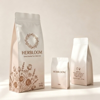 Sachet d'emballage de thé vert personnalisé en papier kraft de qualité alimentaire, imprimé, résistant à l'humidité, avec fenêtre transparente, refermable à fermeture éclair, OEM ODM