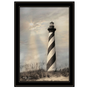 HMS Cape Hatteras faro 3 arte da parete nero incorniciato stampa 3D - Product Image 2