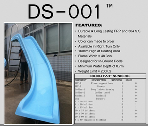 DAWNSUN Fiberglass <strong>Slide</strong> Processing Equipment Model Fiberglass <strong>Slide</strong> <strong>for</strong> Outdoor <strong>Swimming</strong> <strong>Pools</strong> Water Parks Custom Bending - Product Image 4