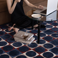 Nouveau tapis géométrique moderne à boucles faites à la machine, tapis à poils coupés à la main, salon, polyester, grande décoration d'intérieur, 200x300