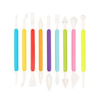 Lot de 9 outils de sculpture double face en plastique pour décoration de gâteaux, pâte à sucre et argile, sans BPA, durables et de qualité alimentaire