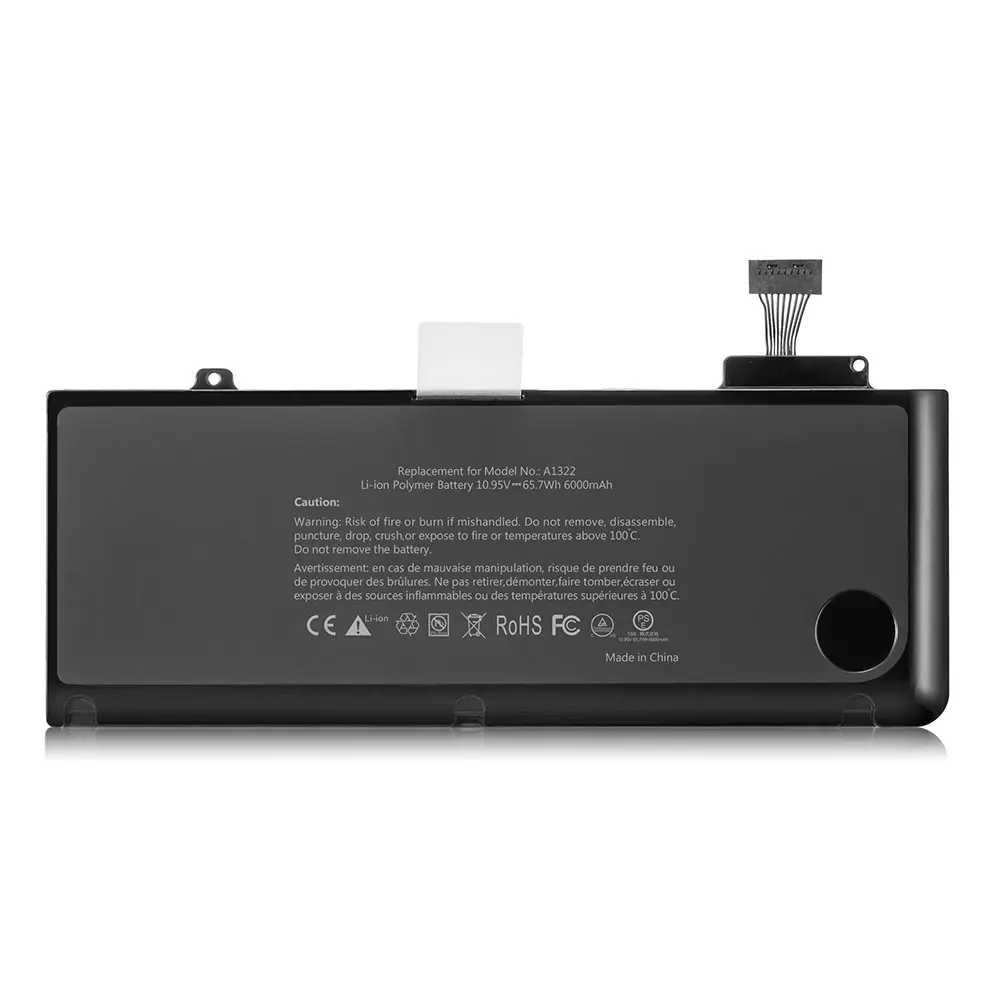 Replacement A1322 10.95V 65.7Wh 6000mah Battery For Mac Book Pro 13 Inch A1278 A1322 2009 2010 2011 2012