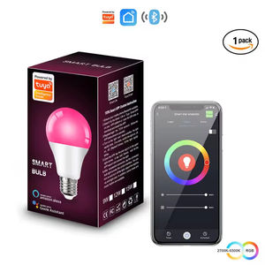 Ampoule intelligente 9W A60 WiFi RGB LED, commande vocale, ABS moderne, variateur d'intensité, abat-jour blanc, écologique, compatible Alexa Google APP - Product Image 4