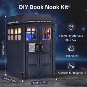 Hamaileon UK Tardis Boîte d'appel de la police en bois Puzzle Porte-livres Cadeau Décoration Bricolage Artisanat Collection Kit de nichoir à livres CH08 pour Doctor <span class=keywords><strong>Who</strong></span> - Product Image 3