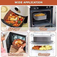 Revêtement en silicone pour friteuse à air, réutilisable, antiadhésif, carré, résistant à la chaleur, accessoires pour friteuse à air