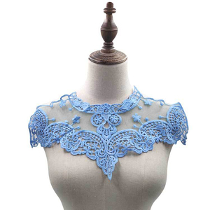 En gros Coloré Floral Brodé Coudre Sur Corsage Amovible Autocollant Décolleté Femmes Lait Soie Maille Faux Col - Product Image 6
