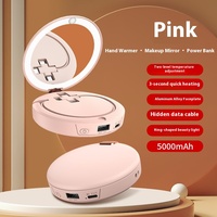 Chauffe-mains électrique portable 3 pouces pour extérieur avec batterie externe 4000 mAh pour maquillage et téléphone, rechargeable