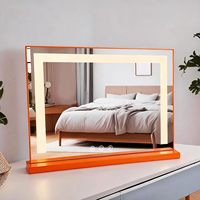 Square Makeup Mirror Light Adjustable Brightness 10X Magnification Touch Sensor Metal Frame Desktop Beauty Salon OEM ODM LED