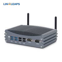 Mini PC industrial sin ventilador Linkleaps, PC integrada con Intel Core I3 I5 I7 de 4 a 13. ª generación, Dual GbE 8 USB