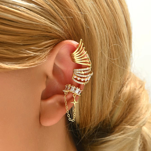 2025 mode populaire européen américain mariage diamant boucles d'oreilles ensemble Clip sur Non percé pour les femmes cadeau de mariée - Product Image 1