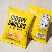 Sacs à chips personnalisés avec scellage thermique, matériaux sur mesure, scellage arrière, fermeture robuste