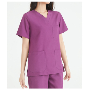 Uniforme medica da infermiera uniforme tuta tinta unita manica corta fascia elastica <span class=keywords><strong>in</strong></span> vita alla caviglia <span class=keywords><strong>lavoro</strong></span> ospedaliero per il personale medico - Product Image 5