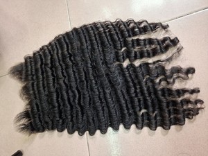 VCHAIRVIETNAM Brazilian Virgin Human Hair Extension Cuticle Aligned <b>Deep</b> <b>Wave</b> Frontal Closure Raw Vietnamese <b>Wig</b> - Product Image 3