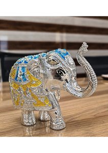 Handcrafted Silver Plated <b>Elephant</b> Pair Vastu Home <b>Decor</b> Lucky <b>Elephant</b> Statue Feng Shui Gift Wedding Tabletop Figures Office - Product Image 5