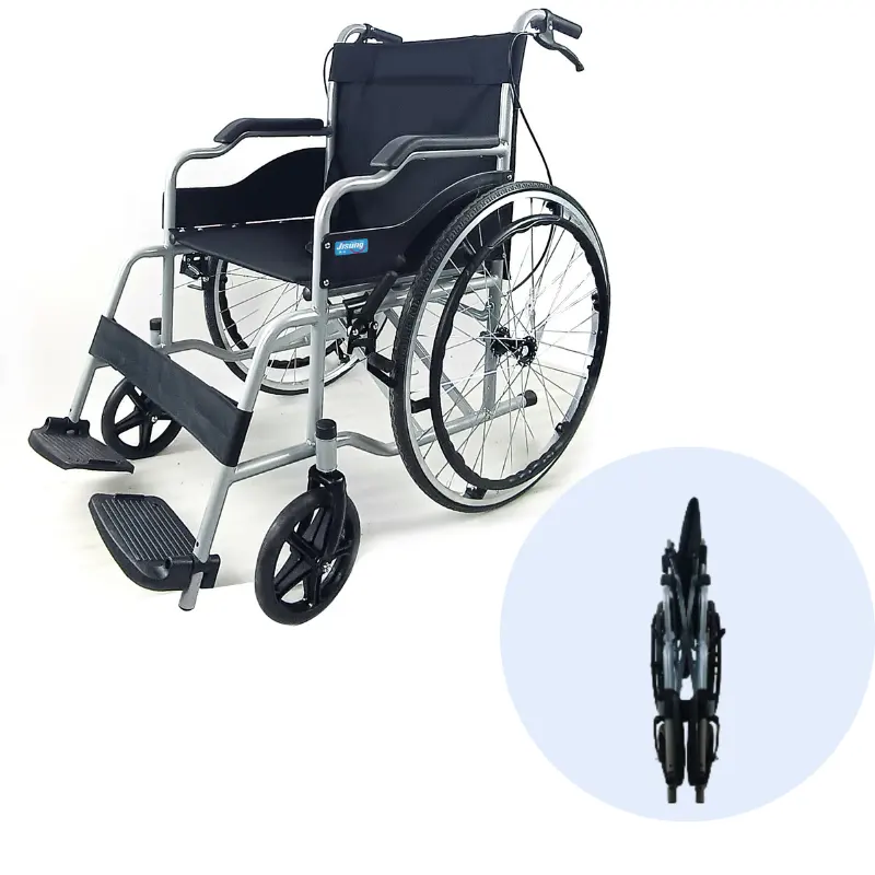 Best price painted steel folding wheelchair and manual lightweight wheelchair