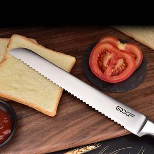 Knight <span class=keywords><strong>serie</strong></span> 8 pollici coltello da pane lame tedesco 1.4116 in acciaio inox coltello da cucina con manico in legno Zebra <span class=keywords><strong>coltelli</strong></span> seghettati - Product Image 3