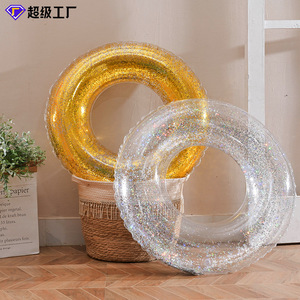 TANYOZHE Inflatable Swimming Ring Glitter Circle Transparent With <b>Sequins</b> For Children Water Sports - Product Image 4