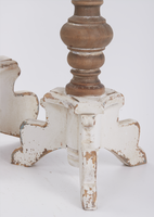 Décor de ferme fait à la main de luxe mariage Antique Shabby Chic bougie porte-bougie en bois en détresse pilier en bois bougeoir ensemble de 2