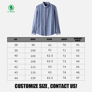 Camicia da uomo Casual all'ingrosso personalizzata Oxford comoda a righe con colletto quadrato nuova moda moda abbigliamento da uomo in cotone - Product Image 6