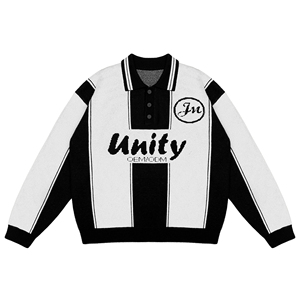 Maglione da Uomo Personalizzato OEM ODM Autunno Inverno con Jacquard a Lettere, Pullover a Maniche Lunghe con Collo a <span class=keywords><strong>Polo</strong></span> - Product Image 4