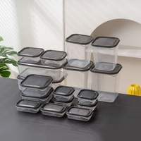 Lot de 17 boîtes de rangement transparentes pour cuisine, contenants alimentaires, organisateurs de réfrigérateur, bocaux de rangement pour snacks, noix et fruits
