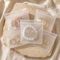 Pochettes zippées en PVC transparent et EVA givré auto-scellantes pour bijoux, boucles d'oreilles, colliers, bracelets, bagues et objets de collection