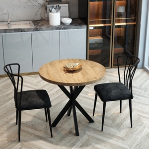 Round Kitchen <b>Table</b> Set Dining <b>Table</b> Set <b>Balcony</b> <b>Table</b> Set with 2 Chairs - Product Image 2