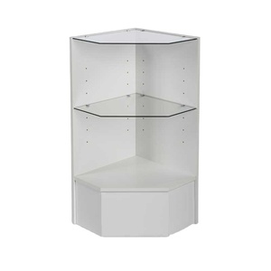 Elegante <span class=keywords><strong>Vitrina</strong></span> <span class=keywords><strong>Esquinera</strong></span> Pentagonal Blanca con Estantes de Vidrio - Product Image 1